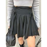 ブラック | フリルリボンミニスカート | EVRIS