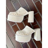 ホワイト | スタッズチャンキーヒールサボ | EVRIS