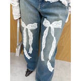 リボンレースワイドデニムパンツ | EVRIS | 詳細画像14 