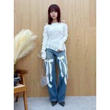 リボンレースワイドデニムパンツ | EVRIS | 詳細画像15 