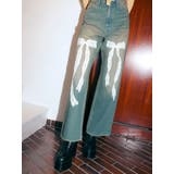 リボンレースワイドデニムパンツ | EVRIS | 詳細画像2 