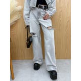 カットアウトワイドデニムパンツ【セットアップ着用可能】 | EVRIS | 詳細画像1