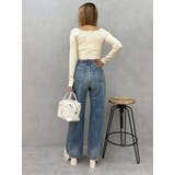 カットアウトワイドデニムパンツ【セットアップ着用可能】 | EVRIS | 詳細画像18