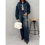 カットアウトワイドデニムパンツ【セットアップ着用可能】 | EVRIS | 詳細画像21