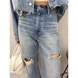 カットアウトワイドデニムパンツ【セットアップ着用可能】 | EVRIS | 詳細画像43 