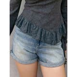 ブルー | ヴィンテージライクカラーショートデニムパンツ【セットアップ着用可能】 | EVRIS