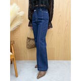 インディゴ | ウエストクロスフレアデニムパンツ【セットアップ着用可能】 | EVRIS