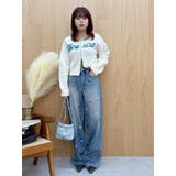 MIX MOTIF ワイドデニムパンツ | EVRIS | 詳細画像6 