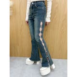 サイドビジューフレアデニムパンツ | EVRIS | 詳細画像25 