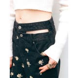 Embroideryカットアウトワイドデニムパンツ【セットアップ着用可能】 | EVRIS | 詳細画像3 
