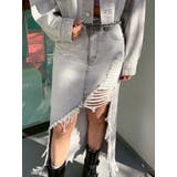 ダメージスリットロングデニムスカート【セットアップ着用可能】 | EVRIS | 詳細画像2