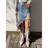 ダメージスリットロングデニムスカート【セットアップ着用可能】 | EVRIS | 詳細画像8