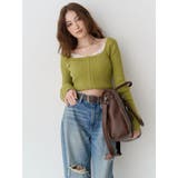 フロントホックレースドッキングニットトップス | EVRIS | 詳細画像16 