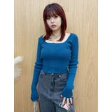 フロントホックレースドッキングニットトップス | EVRIS | 詳細画像46 