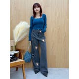 フロントホックレースドッキングニットトップス | EVRIS | 詳細画像47 