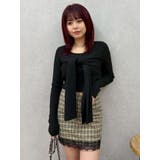 ブラック | リボンデザインニットトップス | EVRIS