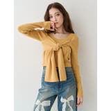 イエロー | リボンデザインニットトップス | EVRIS