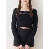 ラインストーンロゴニットトップス | EVRIS | 詳細画像1 