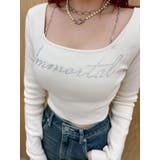 ラインストーンロゴニットトップス | EVRIS | 詳細画像13 