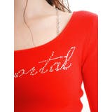 ラインストーンロゴニットトップス | EVRIS | 詳細画像2 