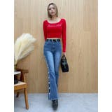 ラインストーンロゴニットトップス | EVRIS | 詳細画像26 