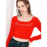 ラインストーンロゴニットトップス | EVRIS | 詳細画像4 