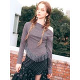 ブラック | レースドッキングアシンメトリートップス | EVRIS