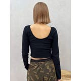 ブラック | バックオープンショートリブトップス | EVRIS