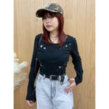 ブラック | アイレットクロップドロンT | EVRIS