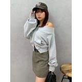 フロントジップオフショルスウェットトップス【セットアップ着用可能】 | EVRIS | 詳細画像13 