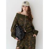 フロントジップオフショルスウェットトップス【セットアップ着用可能】 | EVRIS | 詳細画像2 