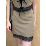 ブラウン | レースコンビミニスカート【セットアップ着用可能】 | EVRIS