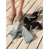 【厚底】ビジュープラットフォームサンダル | EVRIS | 詳細画像4