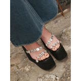 【厚底】ビジュープラットフォームサンダル | EVRIS | 詳細画像9