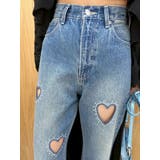 ビジューハートカッティングワイドデニムパンツ | EVRIS | 詳細画像5