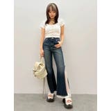 レースドッキングフレアデニムパンツ | EVRIS | 詳細画像21 