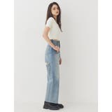 BACKスラッシュレースワイドデニムパンツ | EVRIS | 詳細画像10 