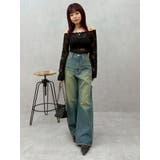 BACKスラッシュレースワイドデニムパンツ | EVRIS | 詳細画像20 