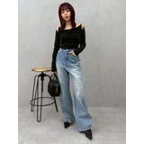 BACKスラッシュレースワイドデニムパンツ | EVRIS | 詳細画像26 