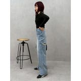 BACKスラッシュレースワイドデニムパンツ | EVRIS | 詳細画像27 