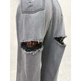 BACKスラッシュレースワイドデニムパンツ | EVRIS | 詳細画像30 