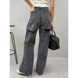 BACKスラッシュレースワイドデニムパンツ | EVRIS | 詳細画像31 