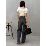 BACKスラッシュレースワイドデニムパンツ | EVRIS | 詳細画像32 