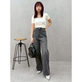 BACKスラッシュレースワイドデニムパンツ | EVRIS | 詳細画像34 