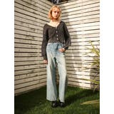 BACKスラッシュレースワイドデニムパンツ | EVRIS | 詳細画像38 