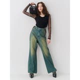 BACKスラッシュレースワイドデニムパンツ | EVRIS | 詳細画像6 