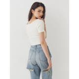 BACKスラッシュレースワイドデニムパンツ | EVRIS | 詳細画像8 