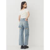 BACKスラッシュレースワイドデニムパンツ | EVRIS | 詳細画像9 