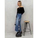 サイドビジューカットロングデニムスカート | EVRIS | 詳細画像15 