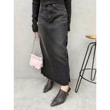 サイドビジューカットロングデニムスカート | EVRIS | 詳細画像21 